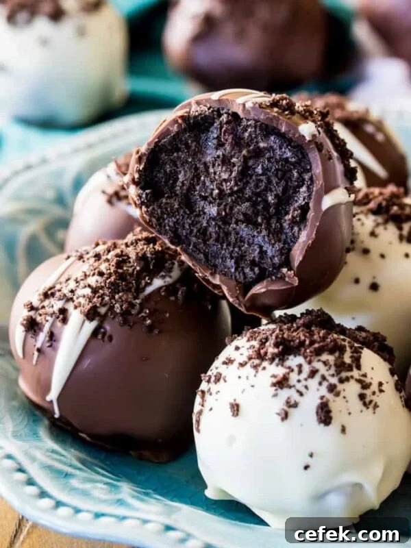 Oreo truffles on plate