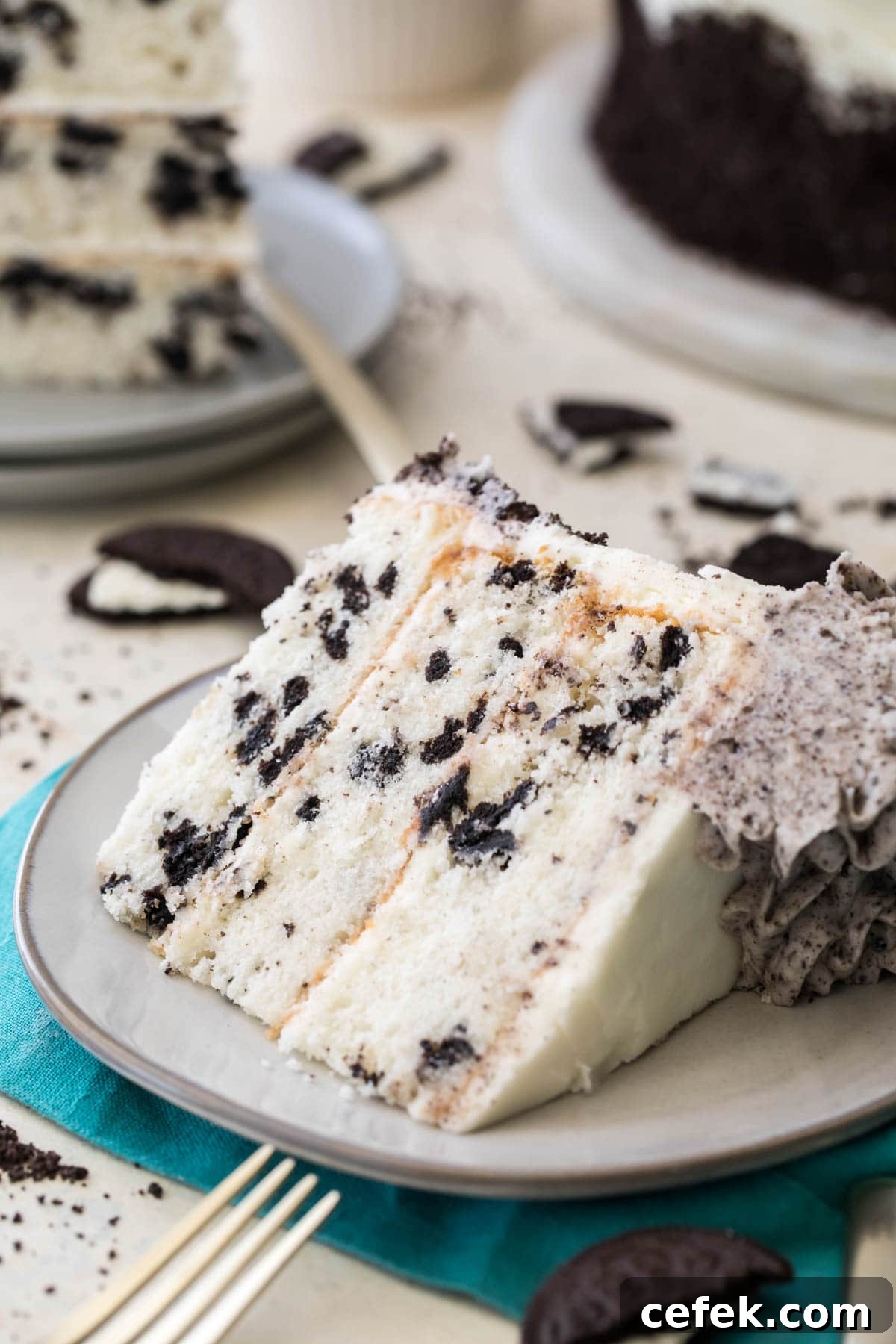 slice of cake on white plate