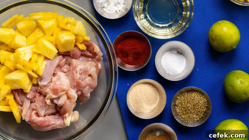 Chipotle chicken recipe ingredients.