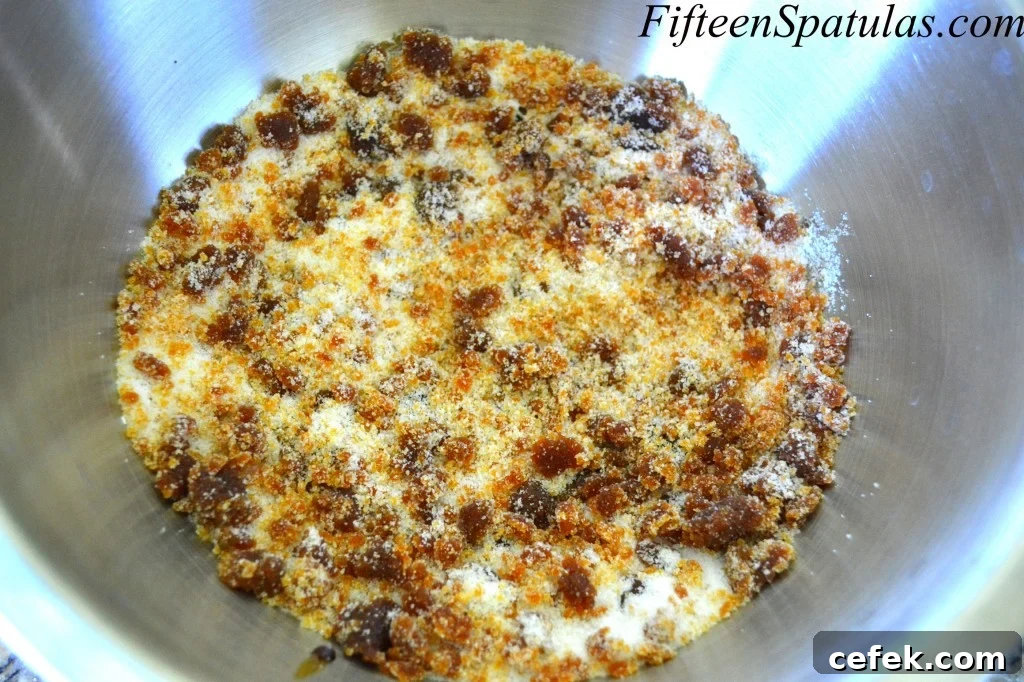 Molasses Clumps in White Sugar, Transforming into Brown Sugar