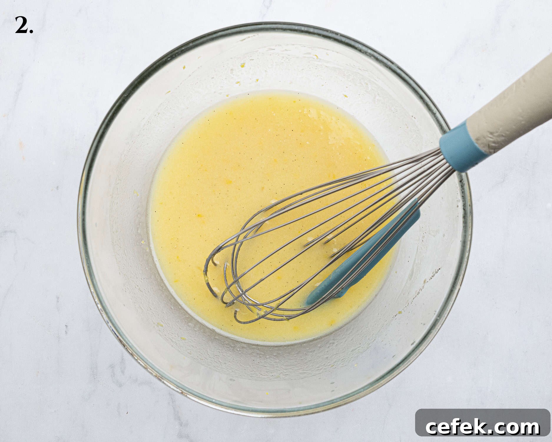 Step 2, the wet ingredients in a bowl.