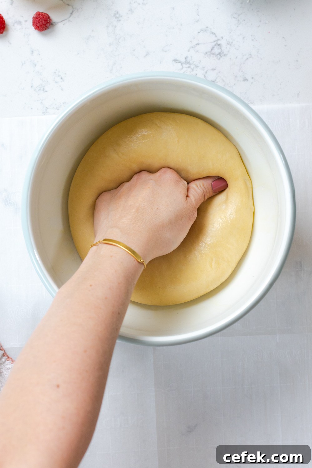 punching down dough