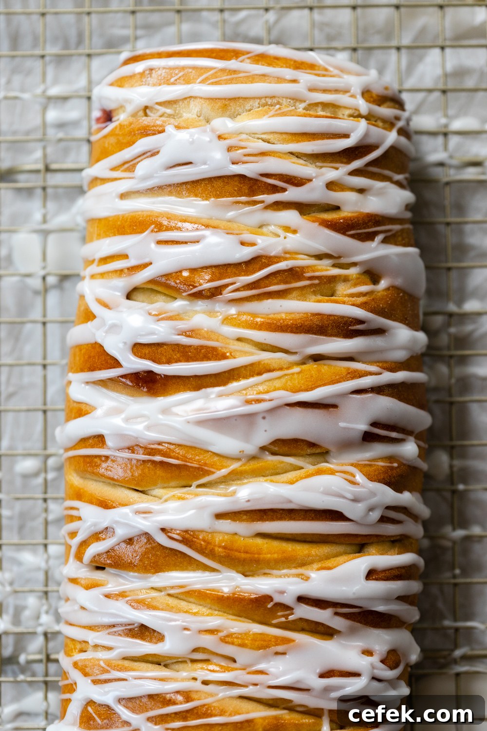 Raspberry Lemon Curd Braid glazed