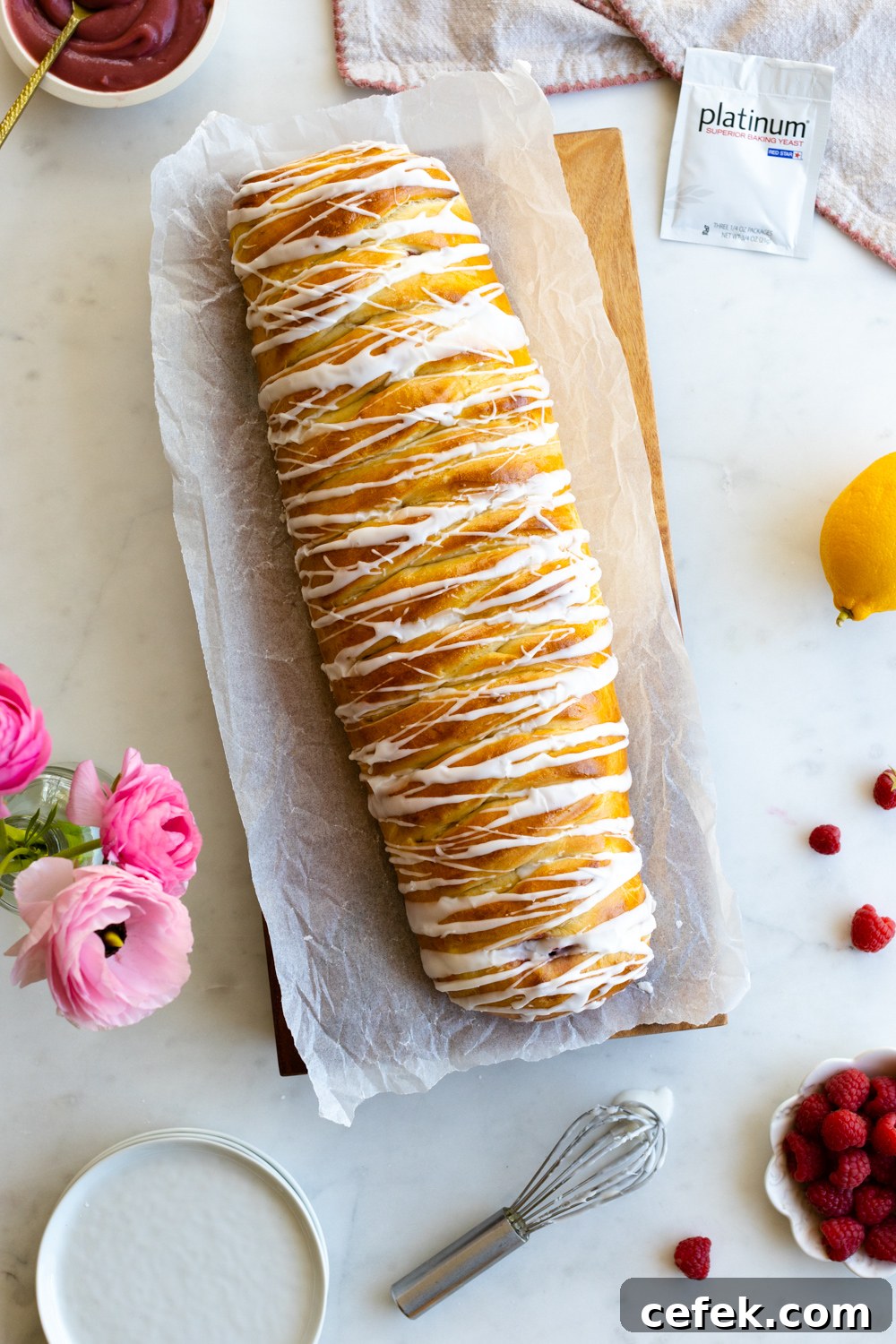 Raspberry Lemon Curd Braid made with Red Star Platinum Yeast
