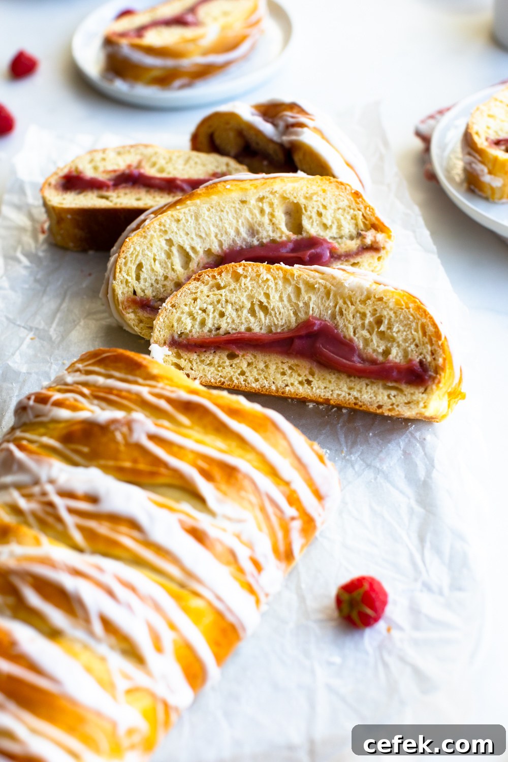 Raspberry Lemon Curd Braid sliced