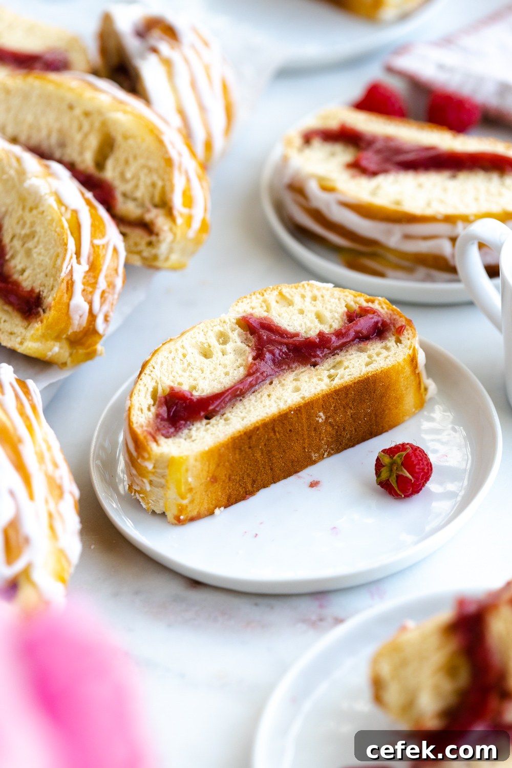 Slice of Raspberry Lemon Curd Braid