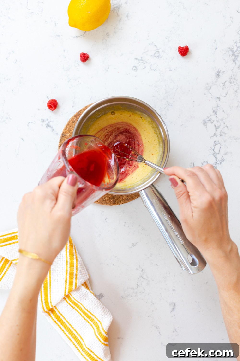 Whisking Raspberry Lemon Curd