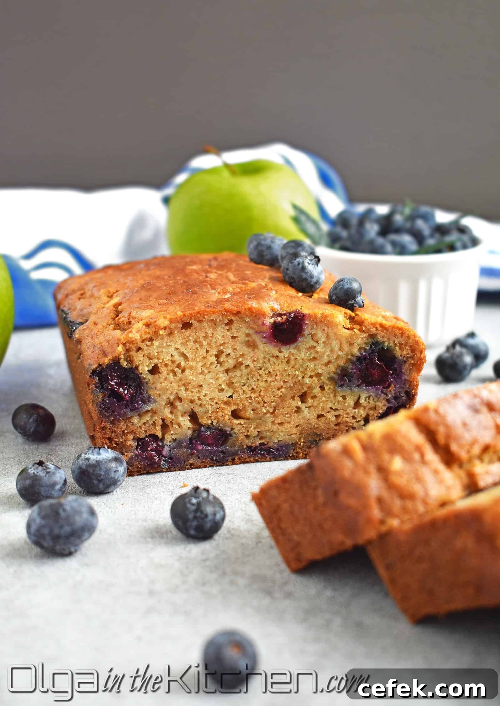 Apple Blueberry Honey Bread: incredibly moist loaf of bread loaded with sweetness, flavor and fresh fruits. | olgainthekitchen.com