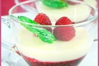 White Chocolate Gelée with Raspberries and Basil