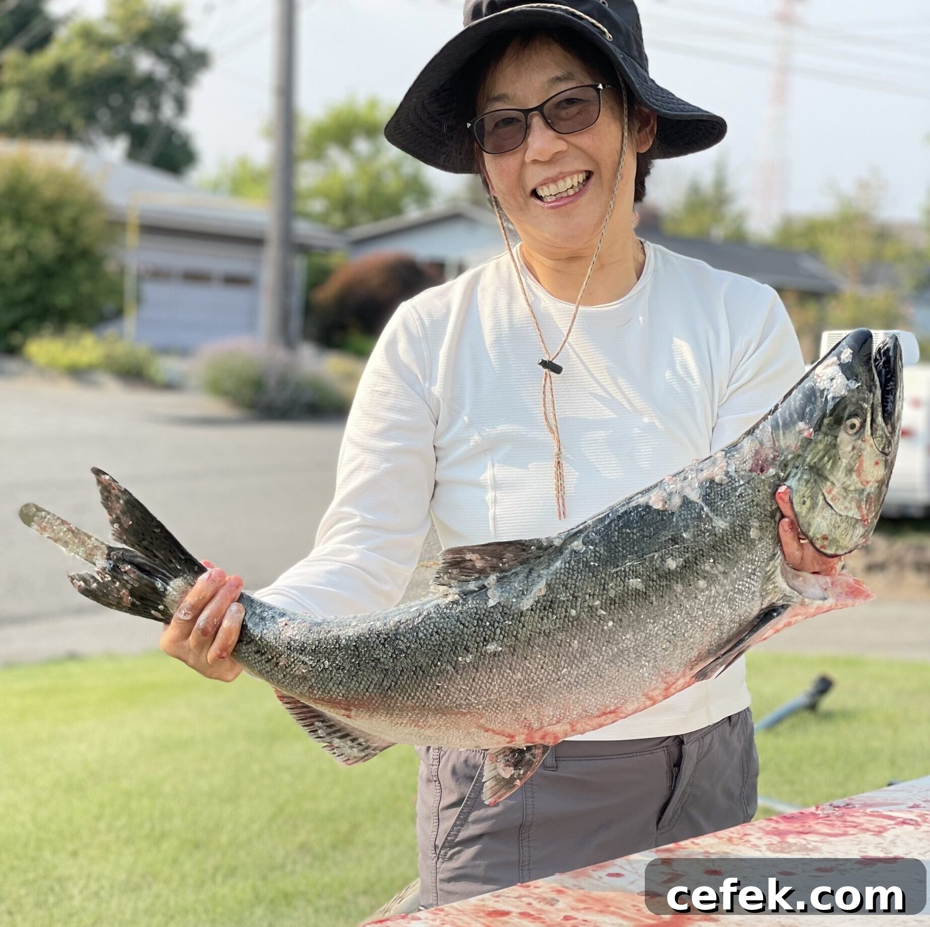 Catching and cleaning salmon