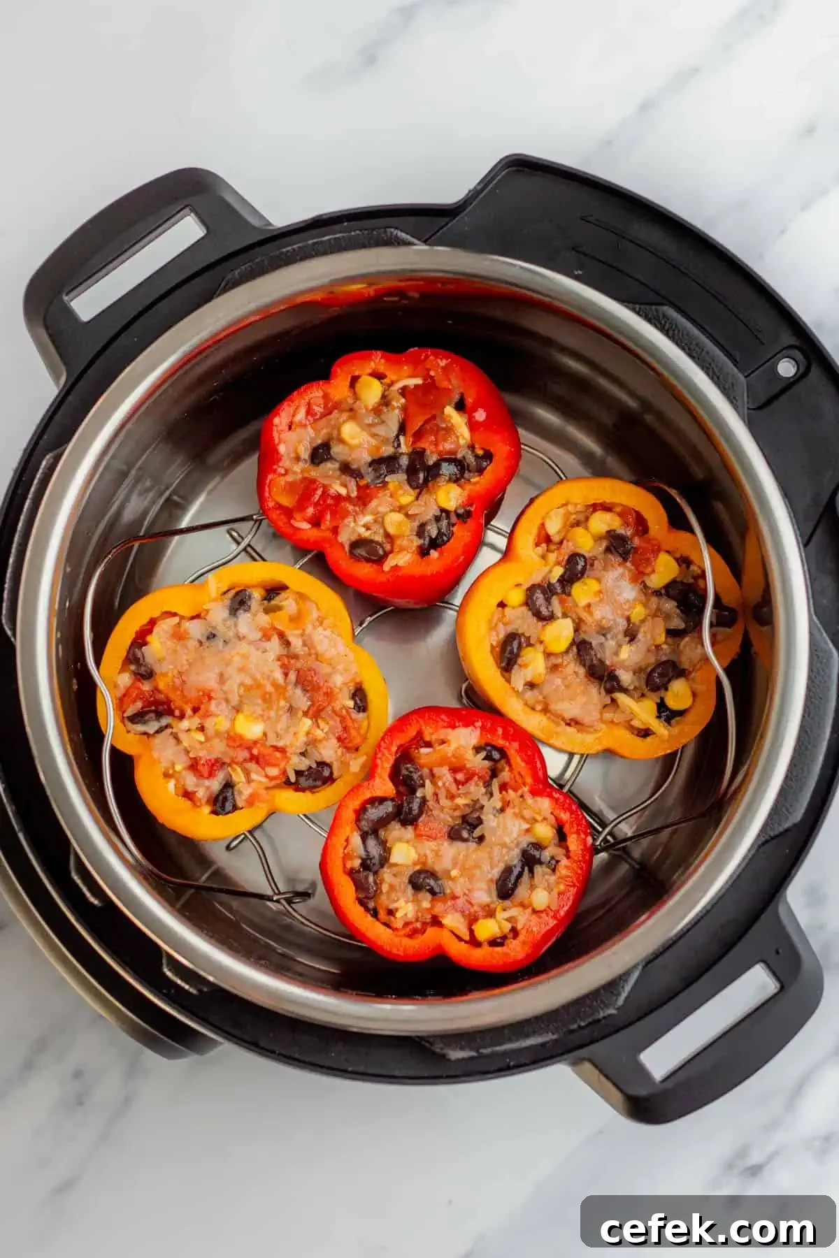 Stuffed peppers in an instant pot.
