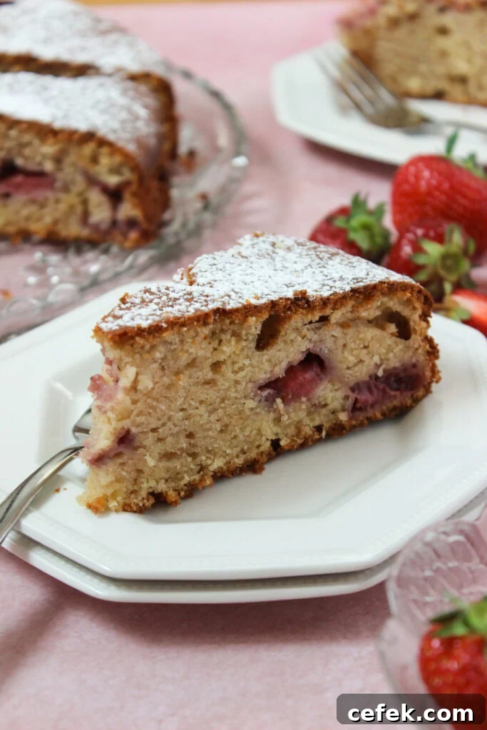 Strawberry ricotta cake with olive oil