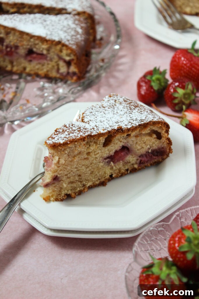 Strawberry ricotta cake with olive oil