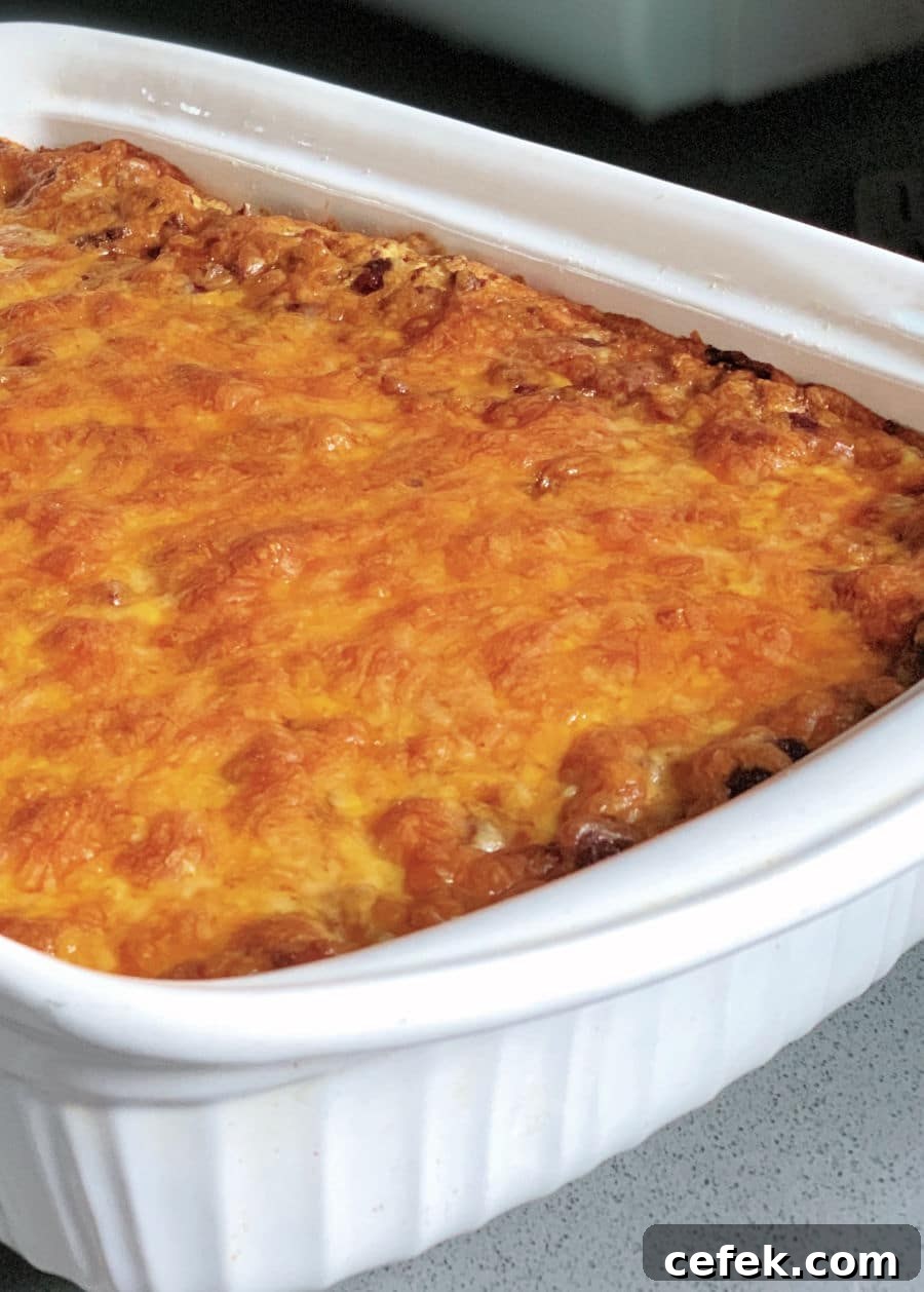 The Best Chili Pie baked