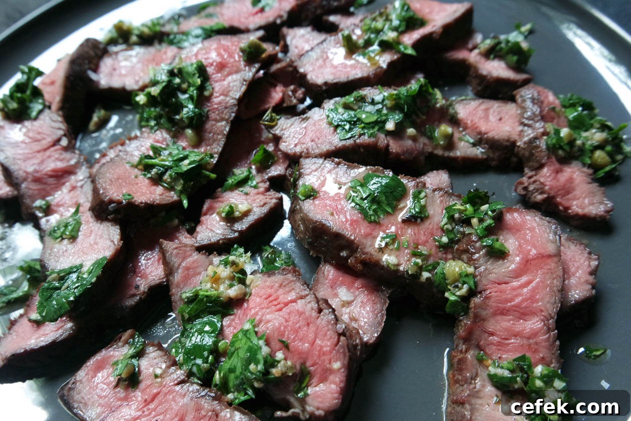 flat iron steak with salsa verde