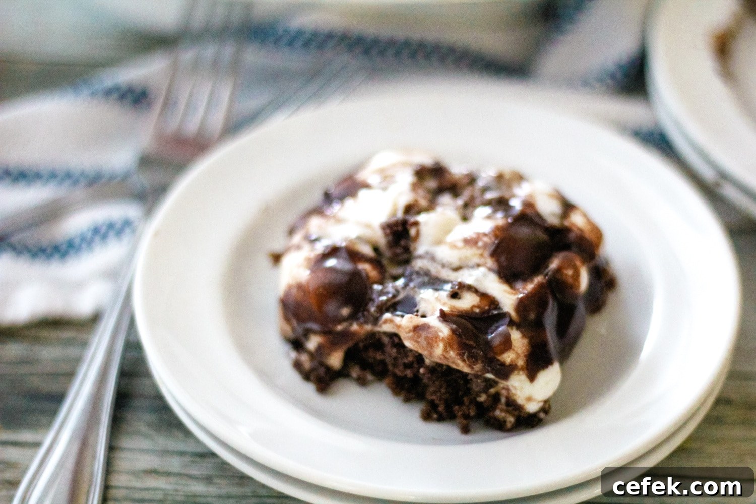 grandma's mississippi mud cake plated