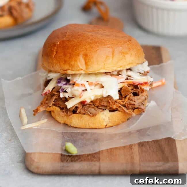 apple cider pulled pork sandwich
