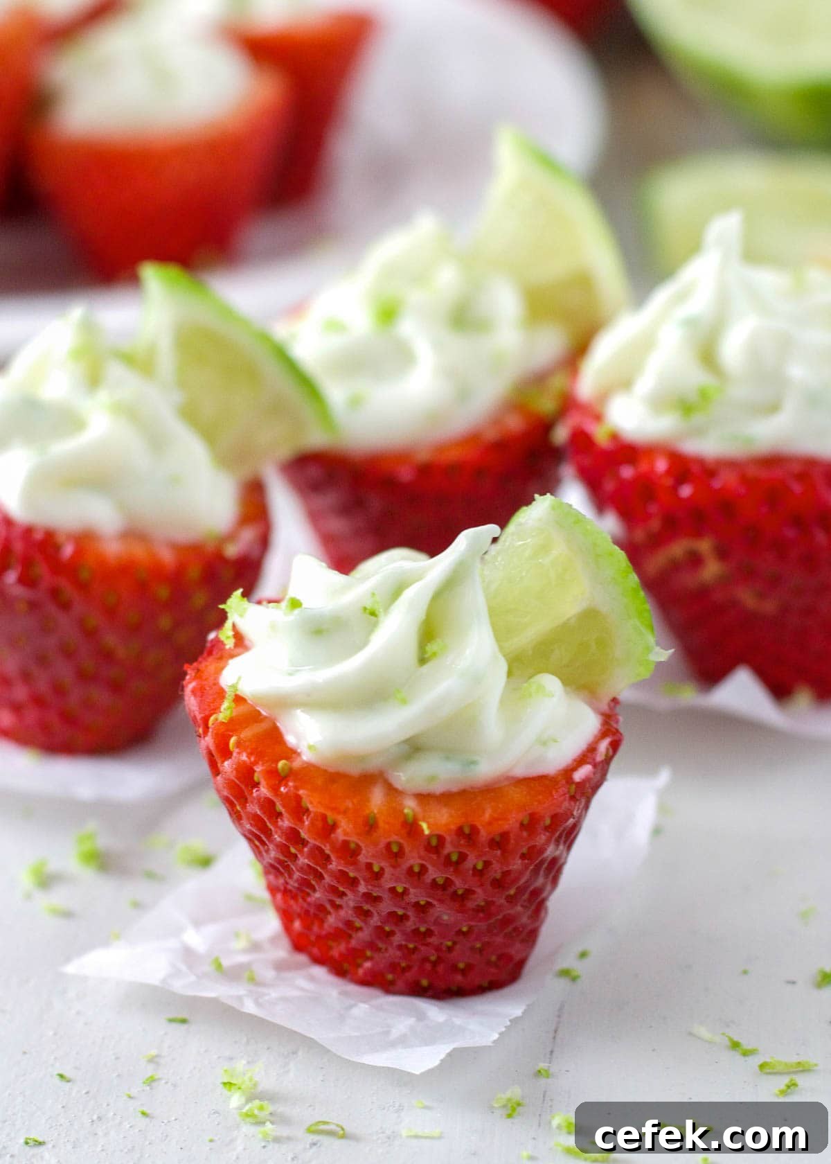 stuffed strawberries with lime