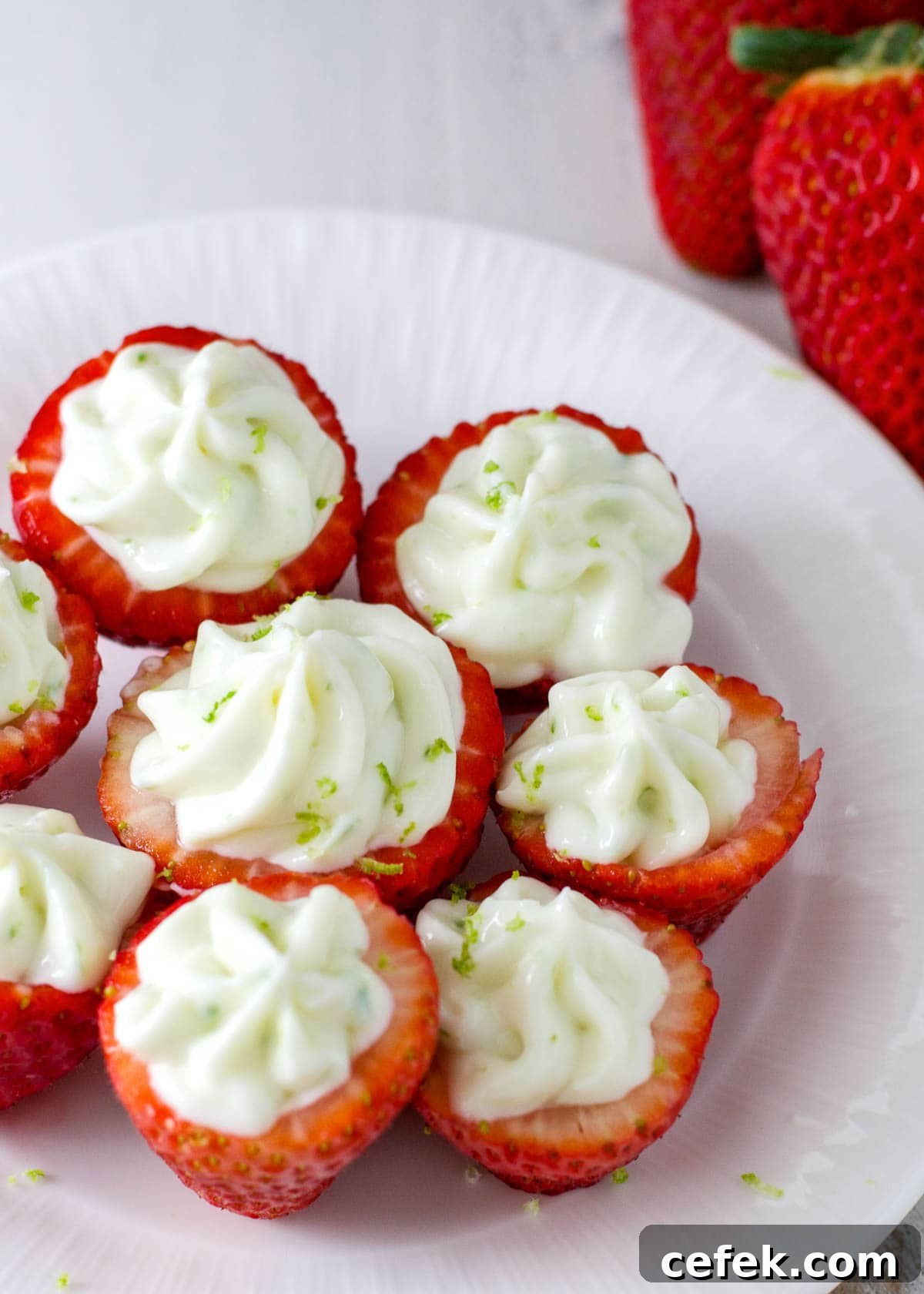 stuffed strawberries on plate