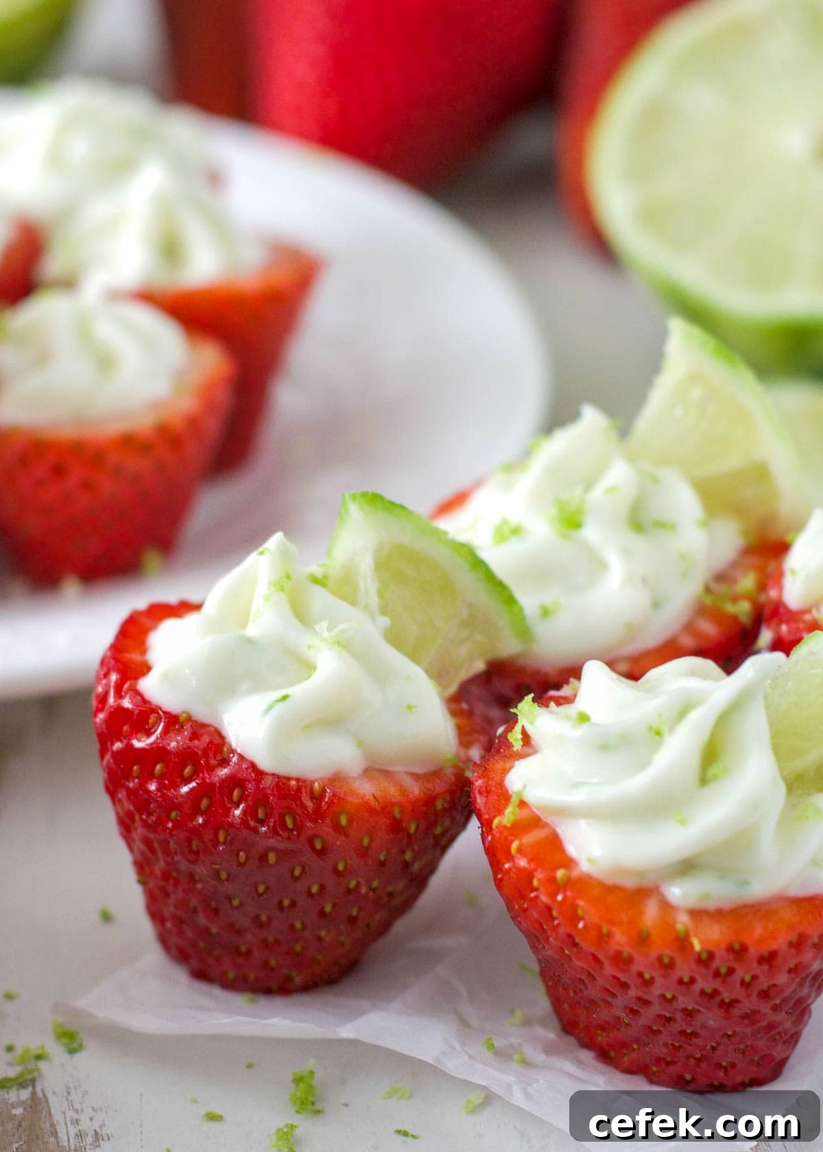 stuffed strawberries with lime