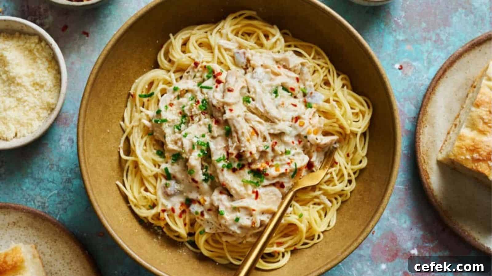 Easy Slow Cooker Angel Chicken Pasta