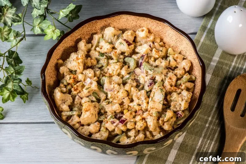 Serving Cauliflower Potato Salad