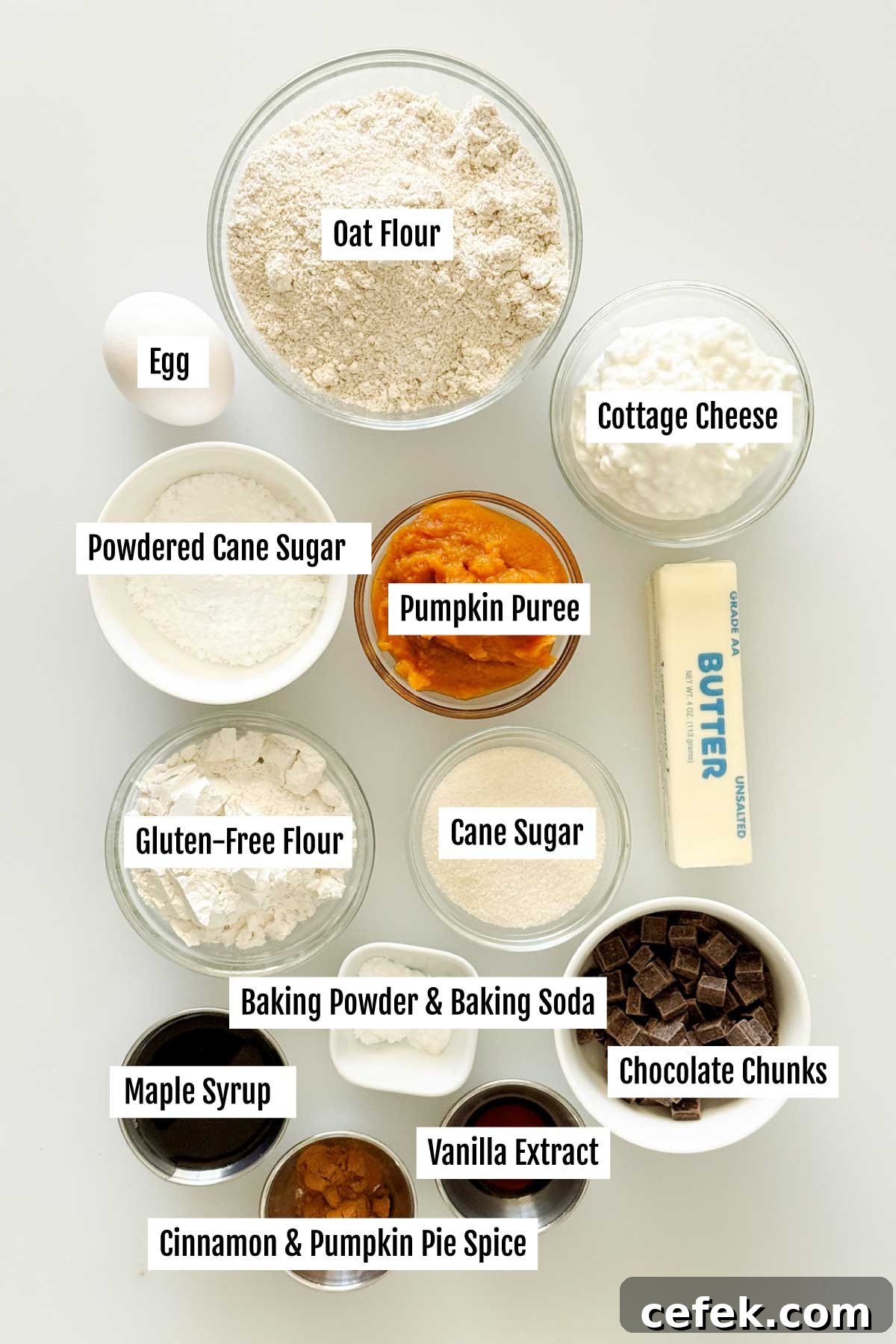 All the ingredients you need to make pumpkin cottage cheese scones