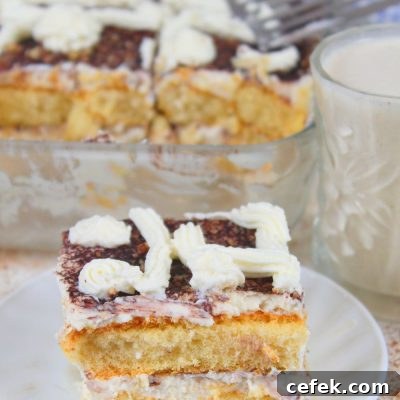 Close up image of Christmas tiramisu with eggnog