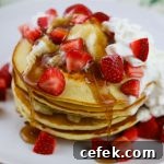 Pancakes with Strawberries and Whipped Cream