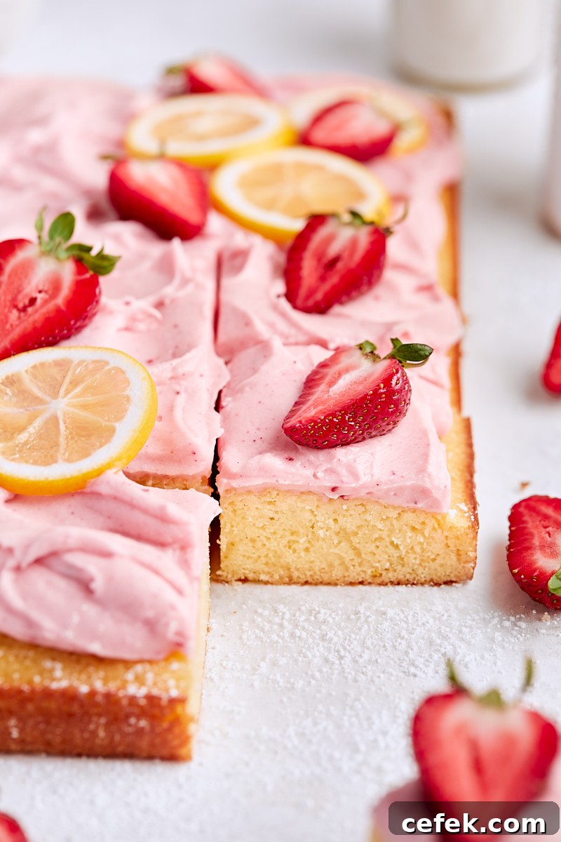 Strawberry Lemon Sheet Cake