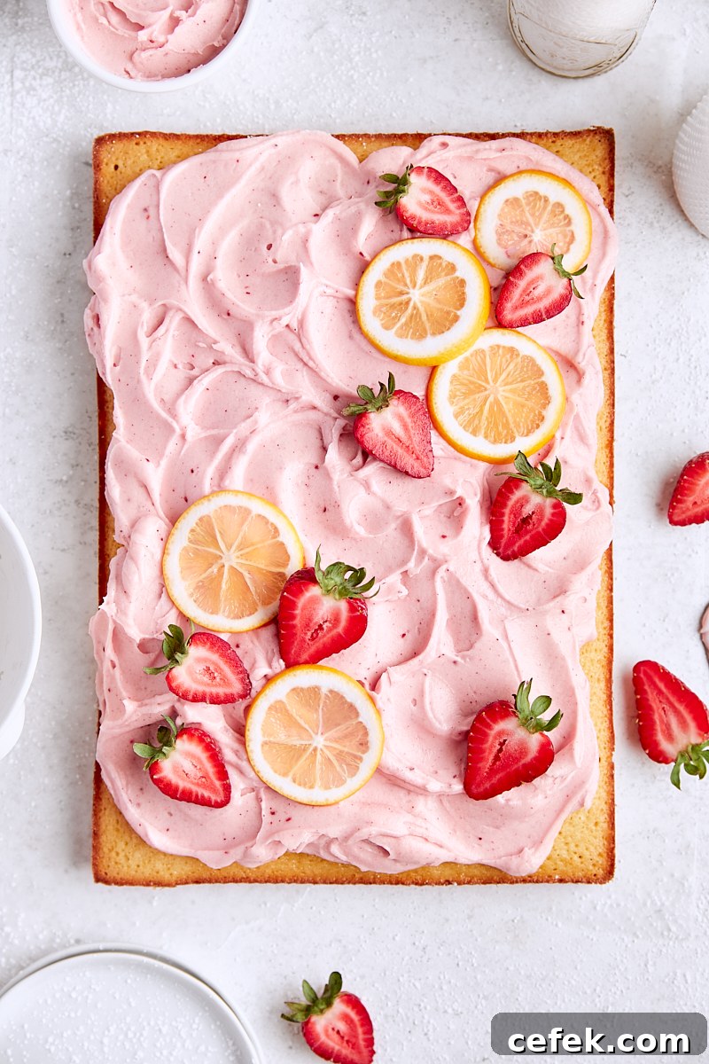 Strawberry Lemon Sheet Cake