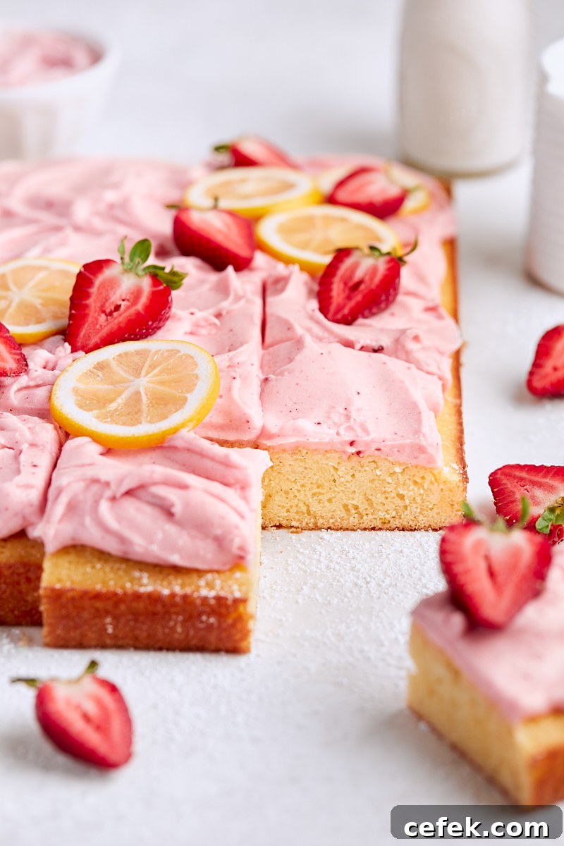 Strawberry Lemon Sheet Cake