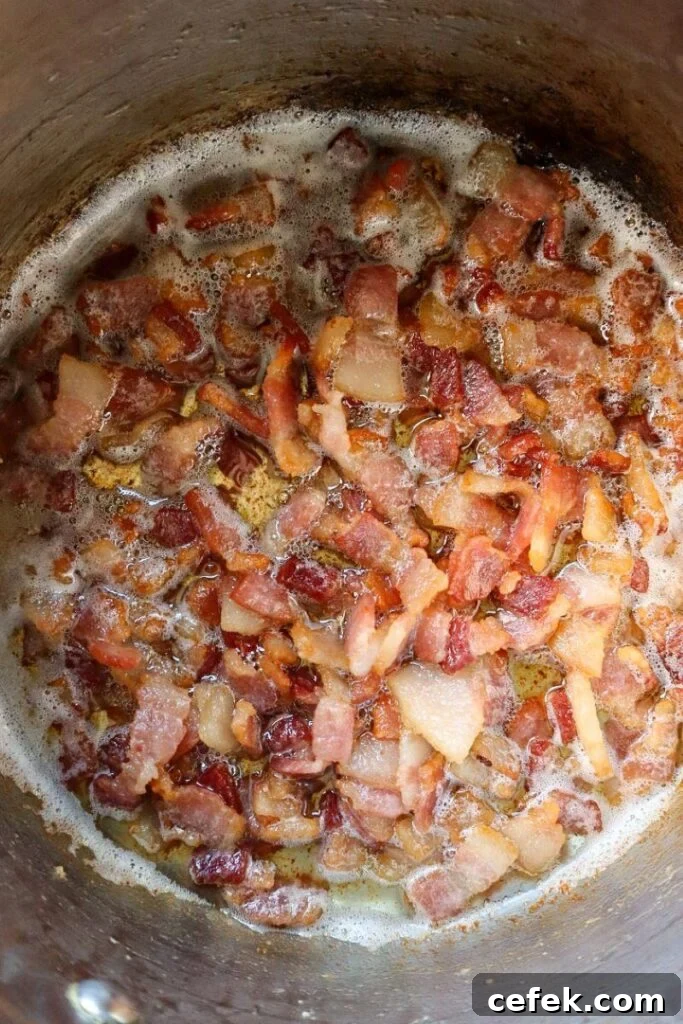 Crispy cooked bacon in stock 