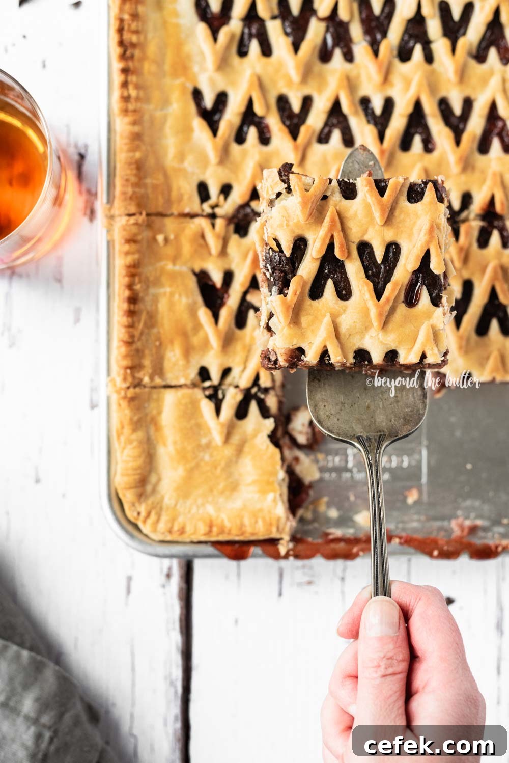 Chocolate Cherry Bourbon Slab Pie recipe | All Images © Beyond the Butter, LLC
