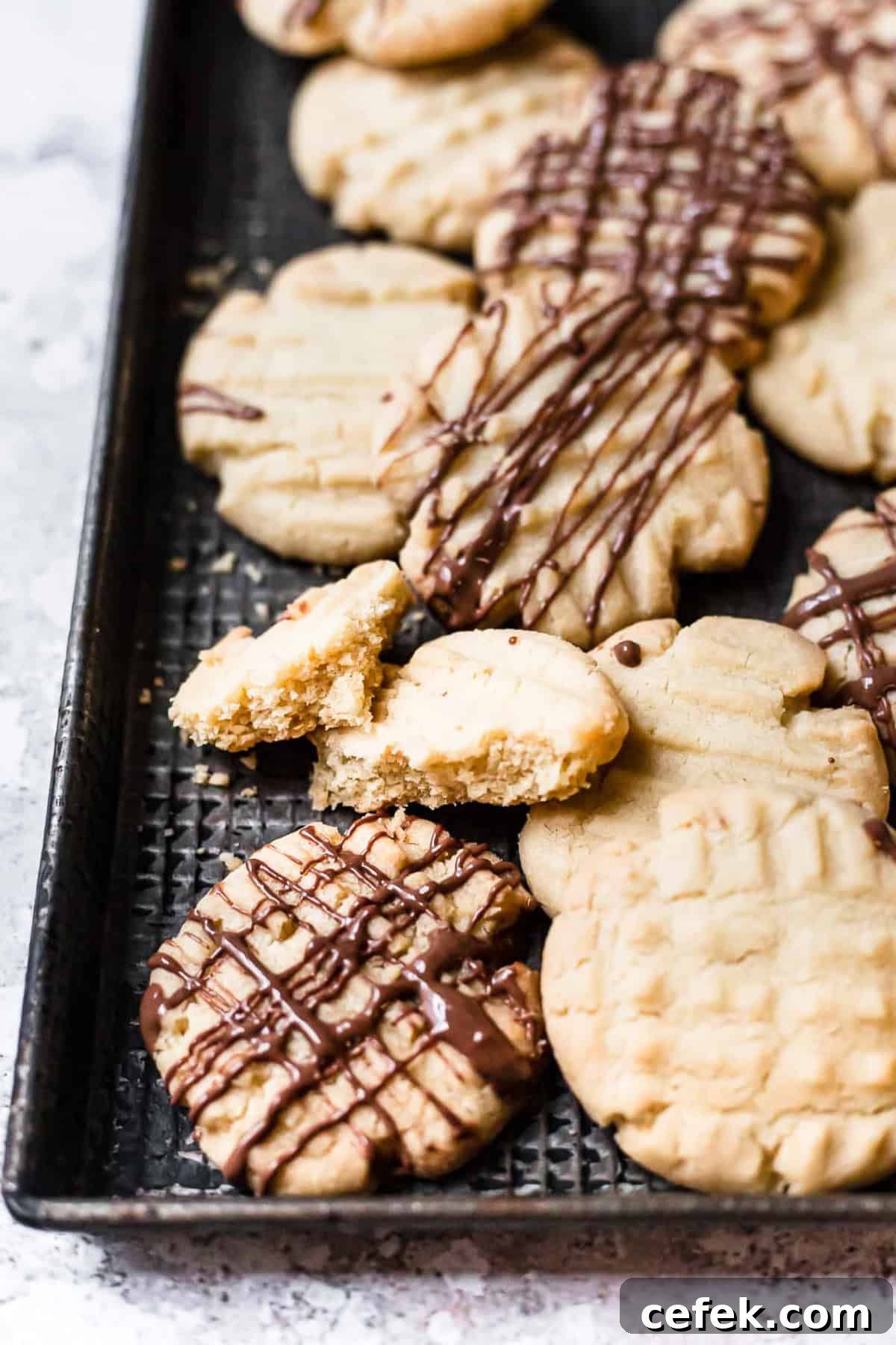 Fork biscuits with chocolate drizzle
