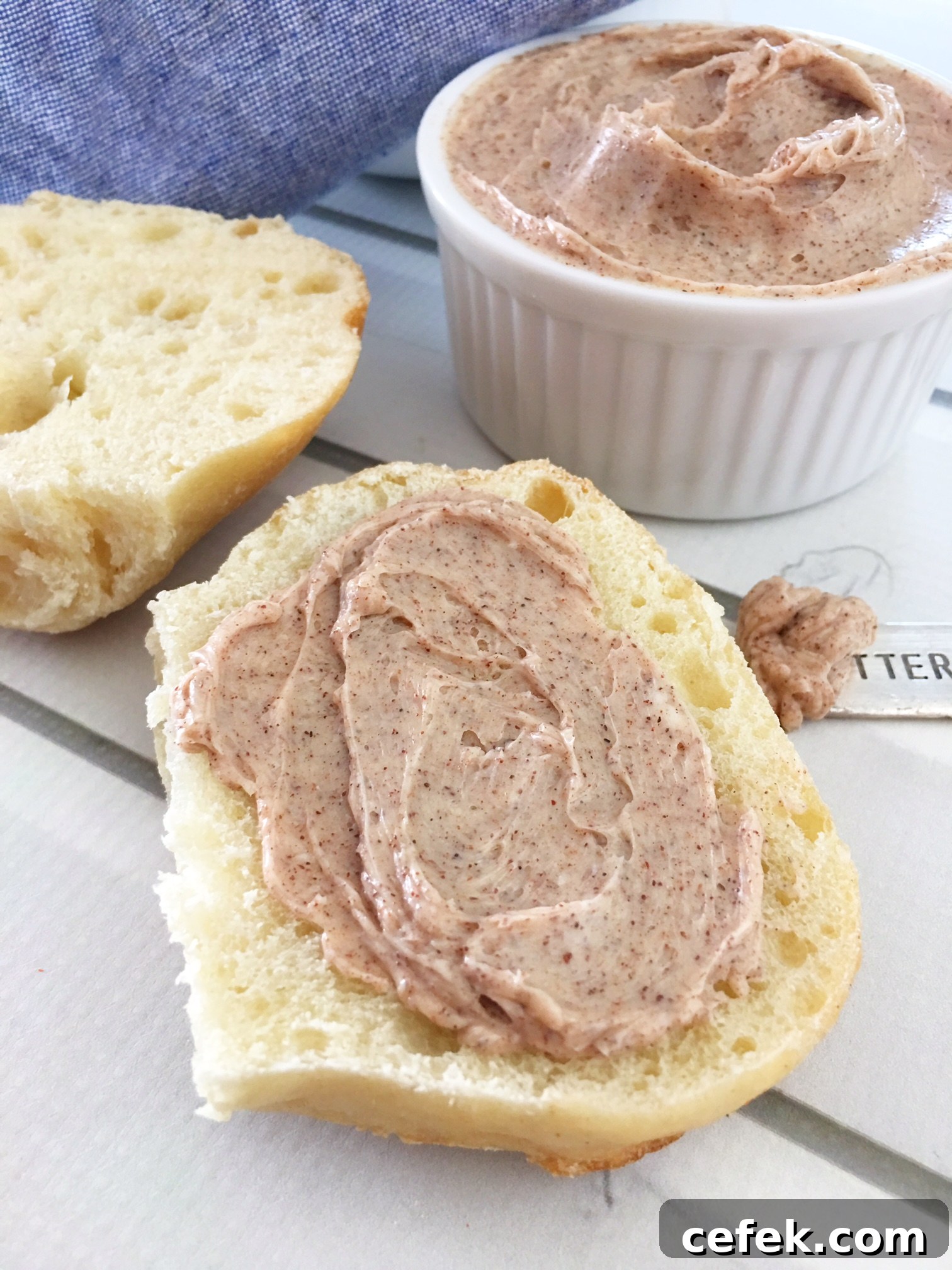 Cinnamon honey butter on toast