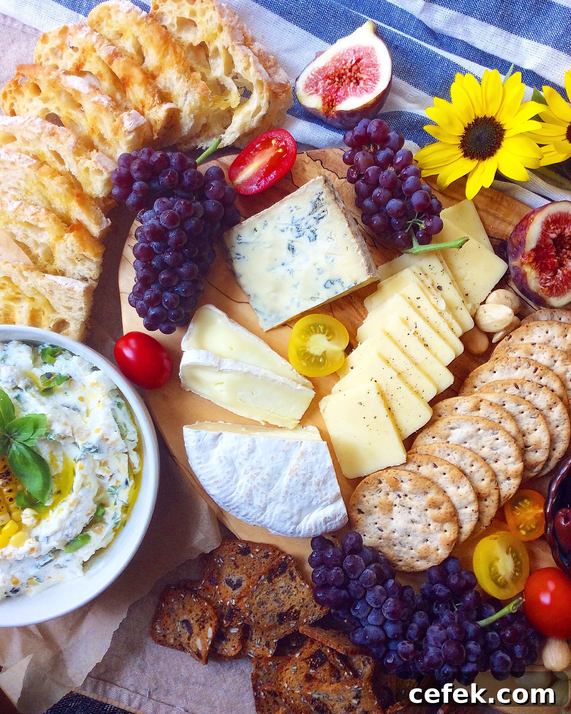 Summer Cheese Board + Grilled Corn & Jalapeno Goat Cheese Spread