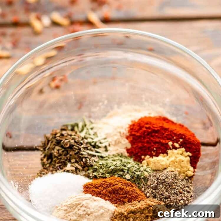 Ingredients of Chicken Seasoning unmixed in bowl