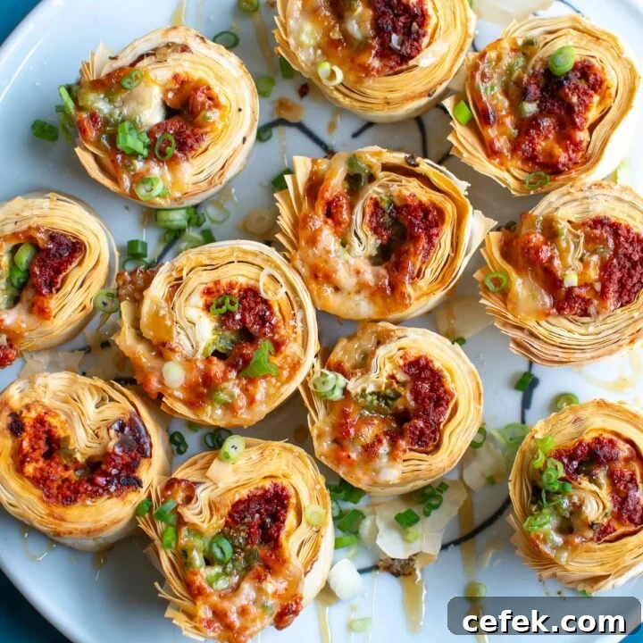 a platter of choriqueso pinwheel appetizers