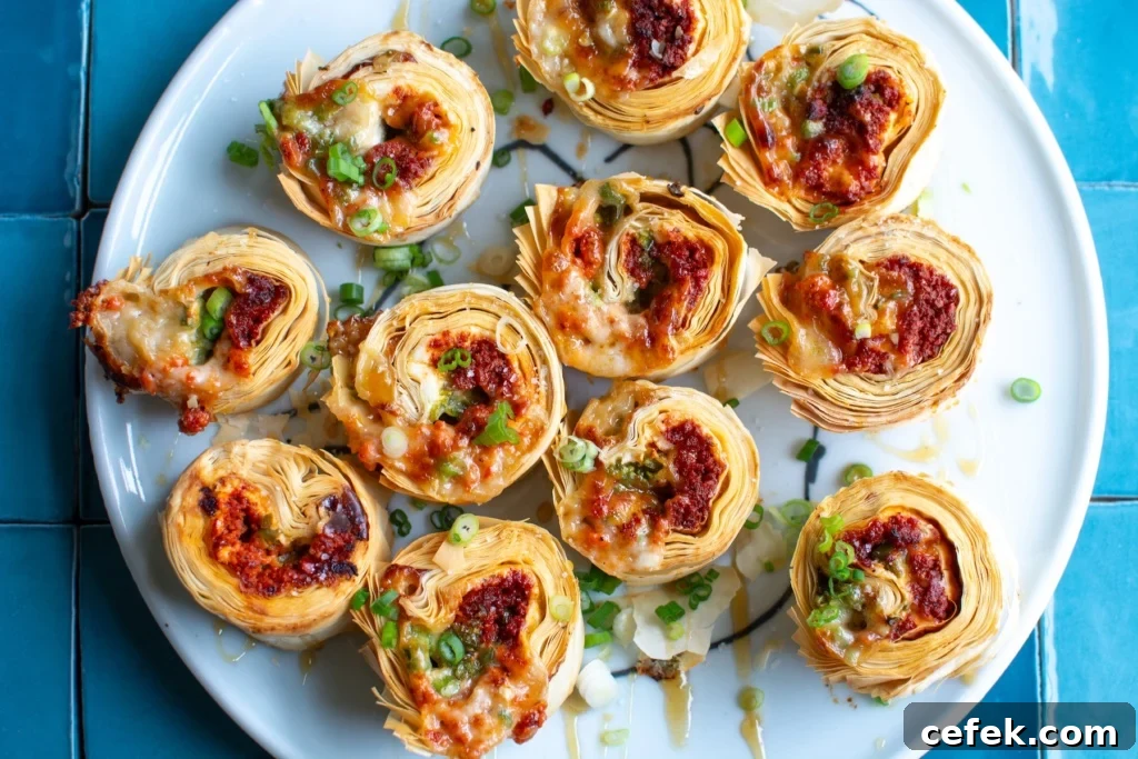 a platter of choriqueso pinwheel appetizers