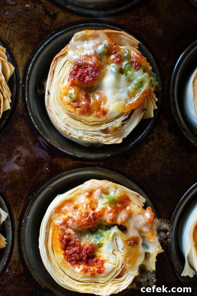 choriqueso pinwheels in the muffin tin