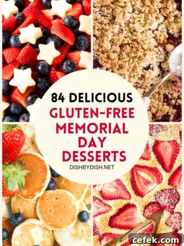 Collage of images of memorial day desserts