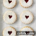Almond Linzer cookies with raspberry jam.