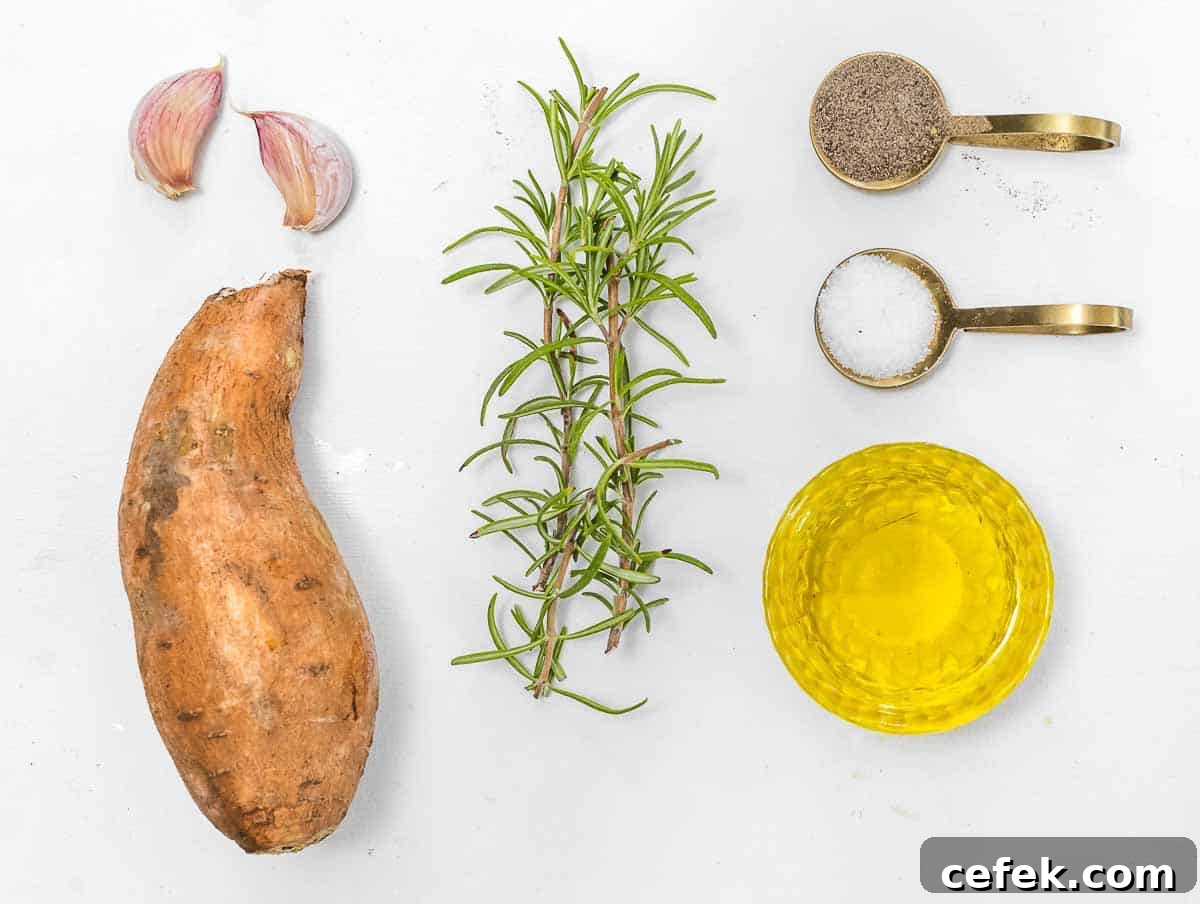ingredients for sweet potato wedges
