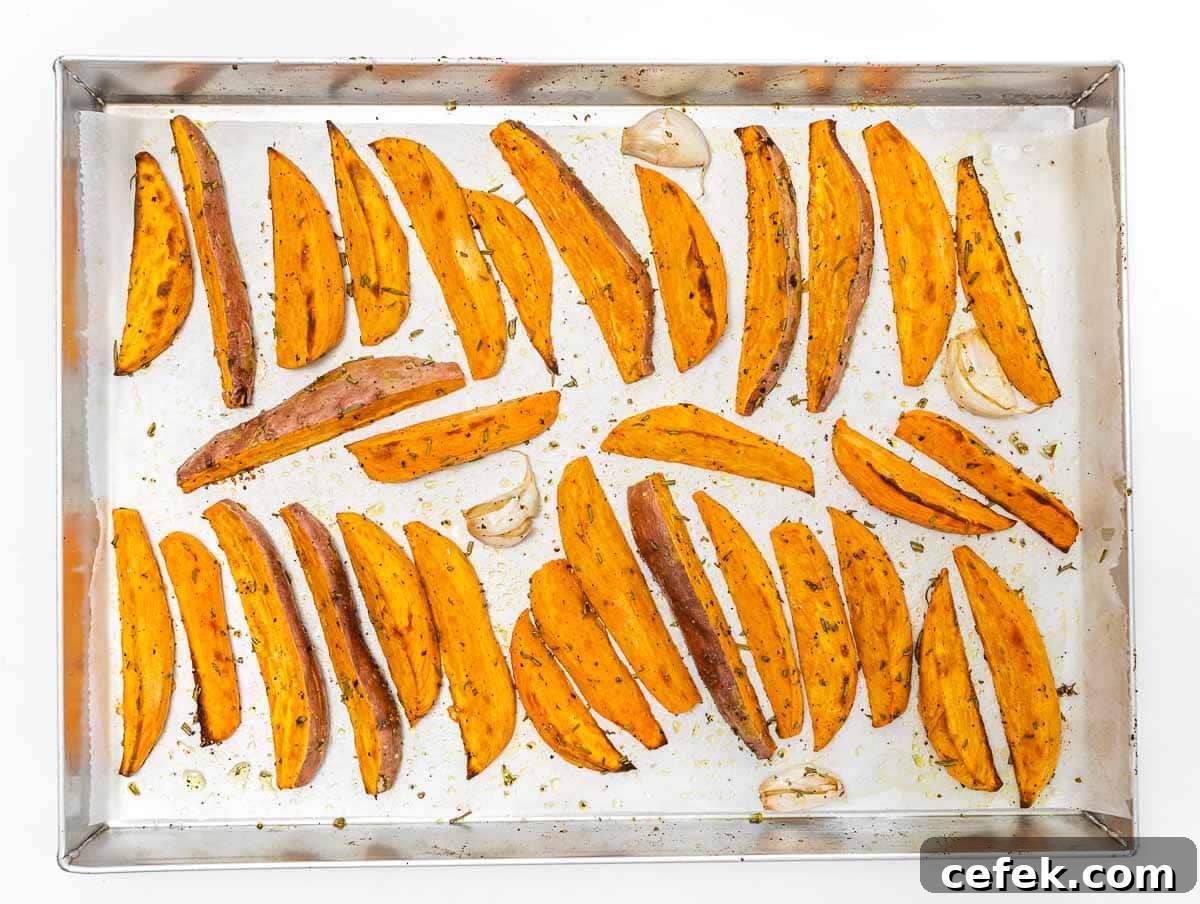 roasted sweet potato wedges