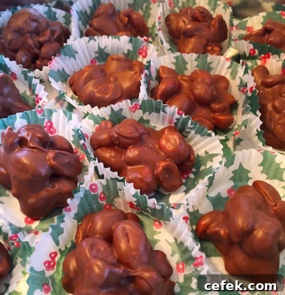 candy wrappers filled with peanut clusters