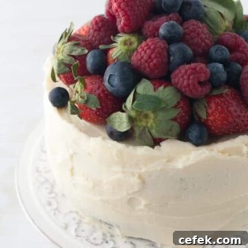 berry-chocolate-cake with cream cheese frosting
