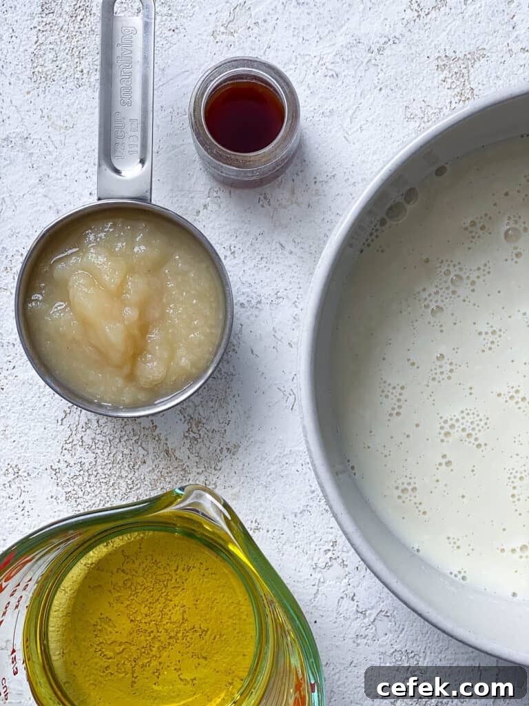 ingredients for Vegan Birthday Cake [Funfetti Cake] on a white surface