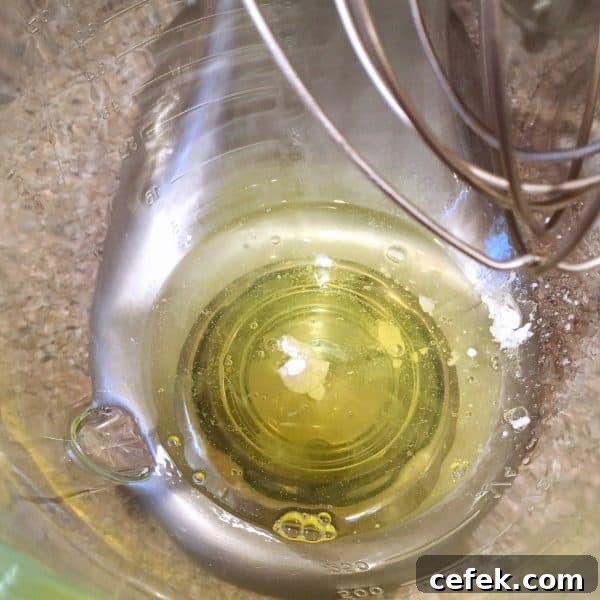 Egg Whites in the mixer ready for beating