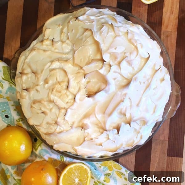 Baked Lemon Meringue Pie toasted to perfection